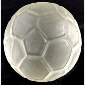 Frosted Glass Soccer Ball Paperweight 2.5”